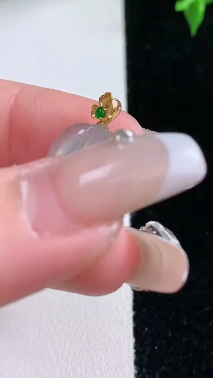 天然A货翡翠种飘花金枝玉叶 叶子吊坠，尺寸22.8-13.6-3.2，重量:2.16g
1月22日