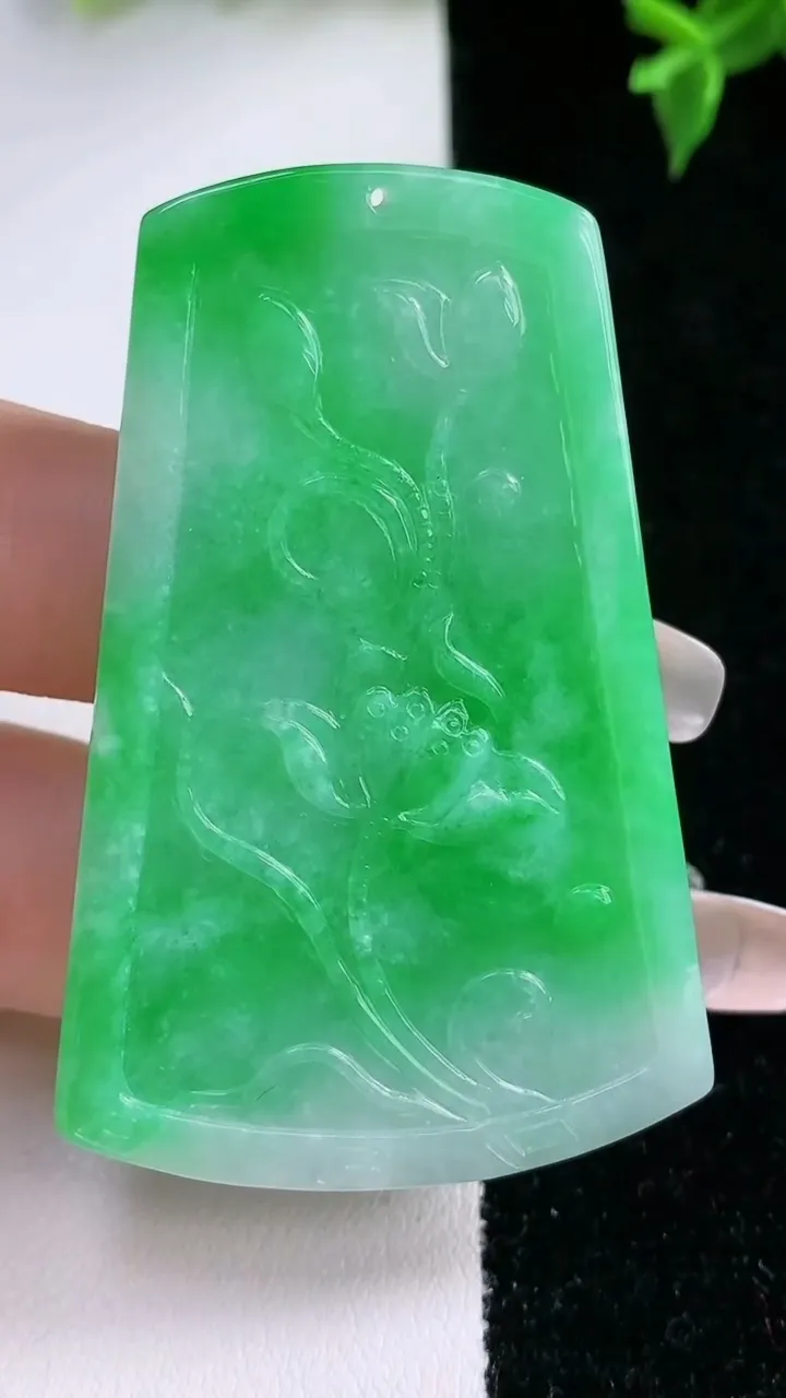 天然A货翡翠鸟语花香吊坠，尺寸55.2-34.8-4.7，重量:22.73g
1月22日