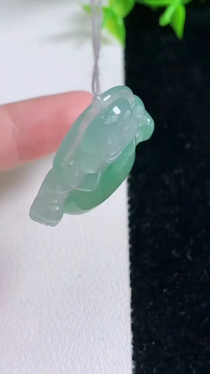 天然A货翡翠佛公吊坠，尺寸26.7-29.5-6，重量:7.66g
1月23日