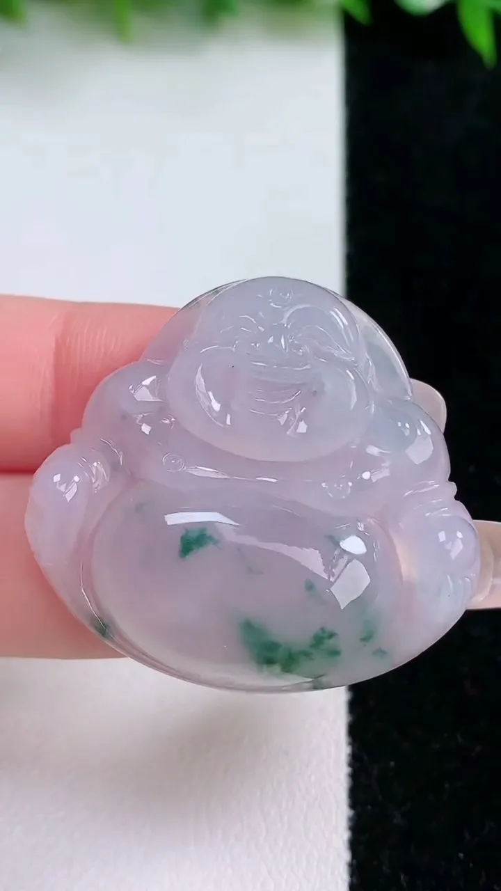 天然A货翡翠冰种飘花佛公吊坠，尺寸32.8-36-7，重量:13.80g
1月24日