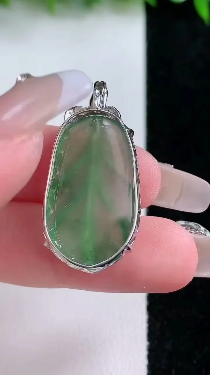 天然A货翡翠金枝玉叶 叶子吊坠，尺寸27.6-16.3-6.3，重量:4.60g
1月24日