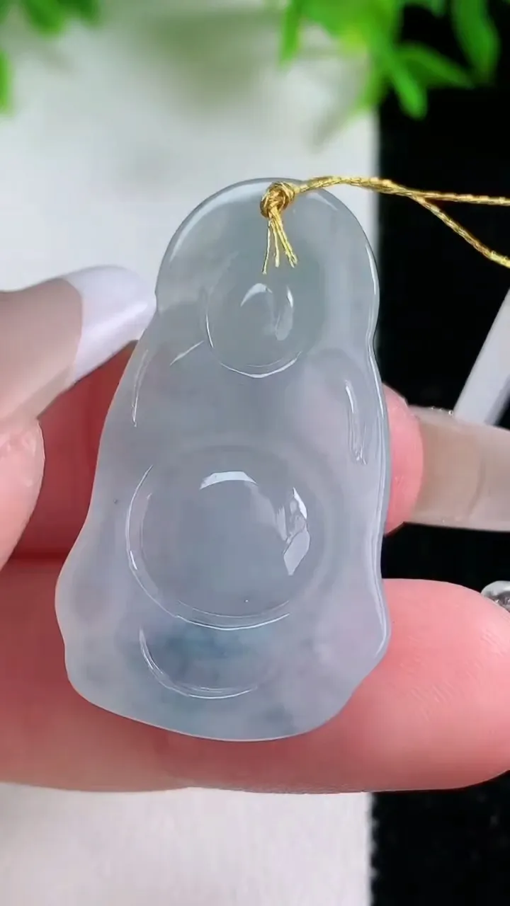 天然A货翡翠紫罗兰财神爷吊坠，尺寸36.5-20.8-5.9，重量:7.05g
1月24日