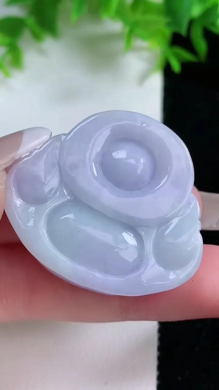 天然A货翡翠紫罗兰佛公吊坠，尺寸32.3-37-11.8，重量:22.87g
1月24日