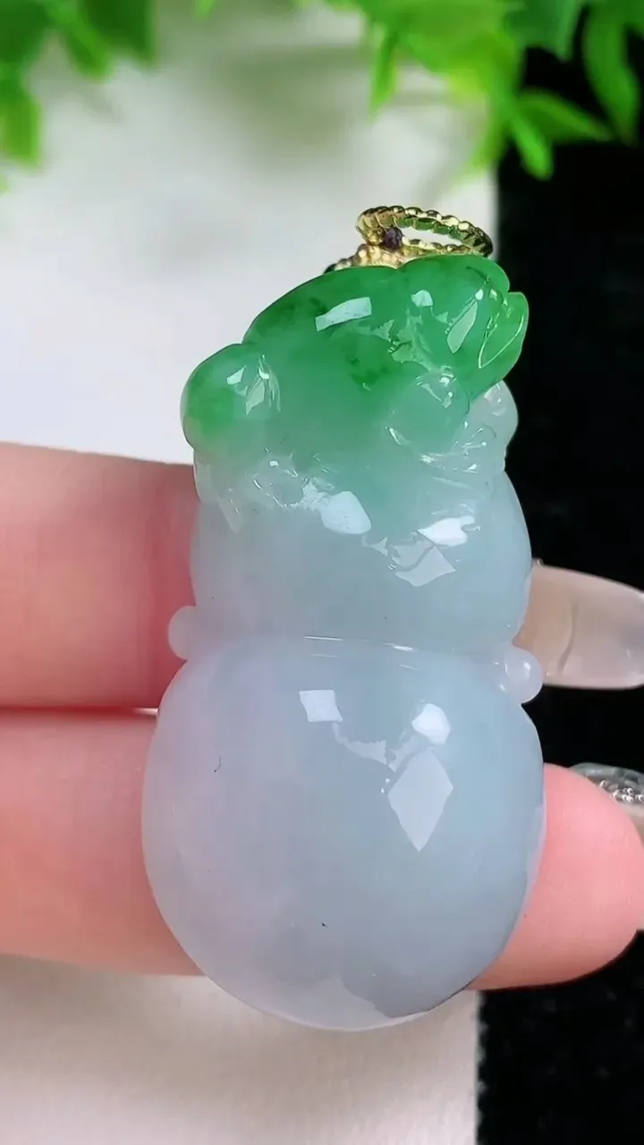 天然A货翡翠葫芦吊坠，尺寸44-23-13.8，重量:27.11g
1月25日