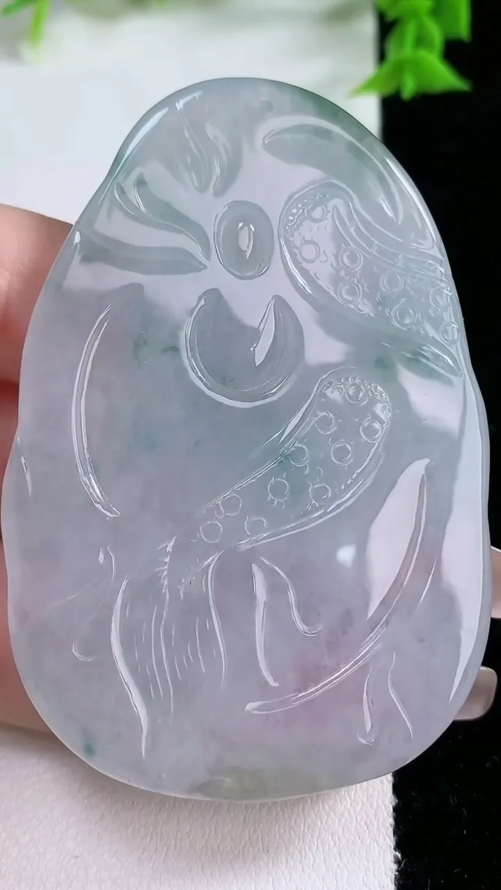 天然A货翡翠飘花御龙观音菩萨吊坠，尺寸66-44-10，重量:46.89g
1月26日