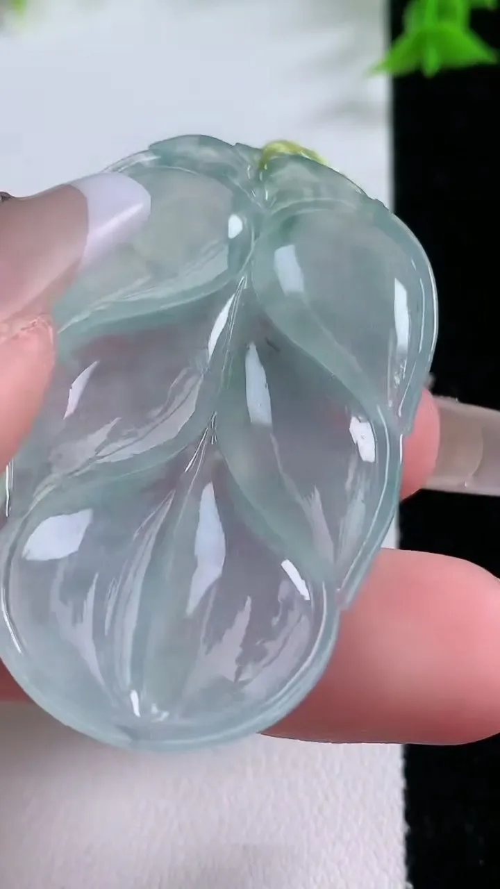 天然A货翡翠金枝玉叶 叶子吊坠，尺寸48-30.6-4.8，重量:15.28g
1月26日