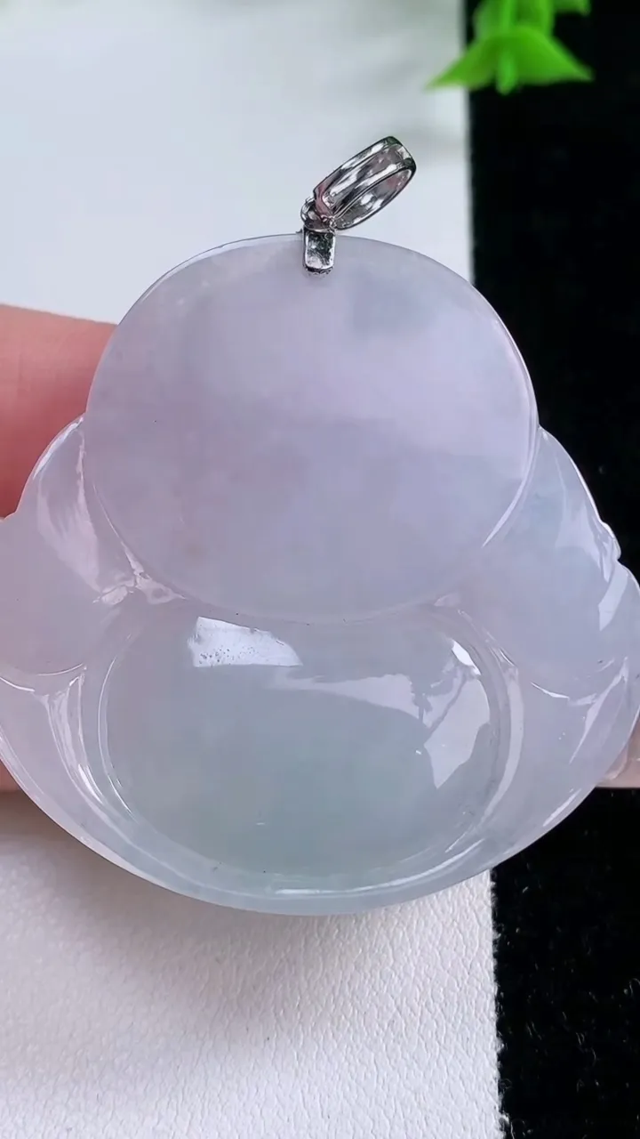 天然A货翡翠佛公吊坠，尺寸46.4-46.8-8.8，重量:34.29g
1月27日