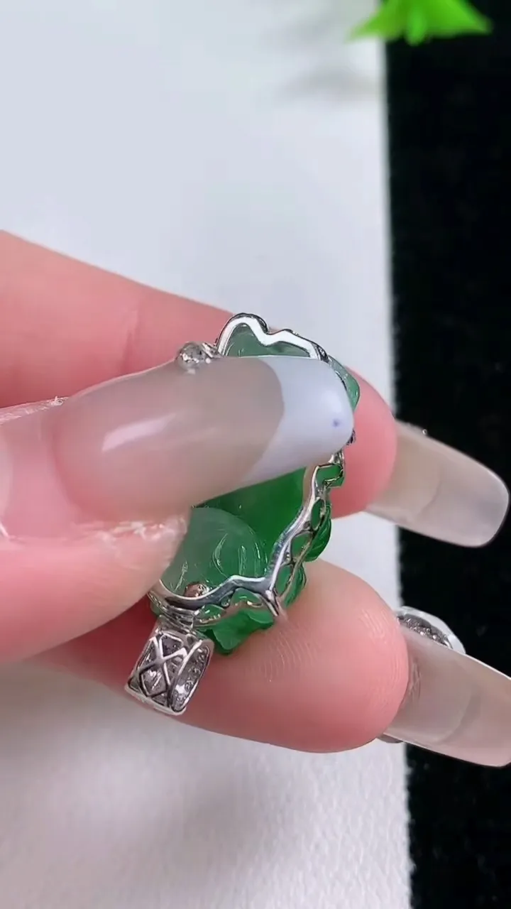 天然A货翡翠貔貅吊坠，尺寸22.7-12.8-11，重量:6.02g
1月27日