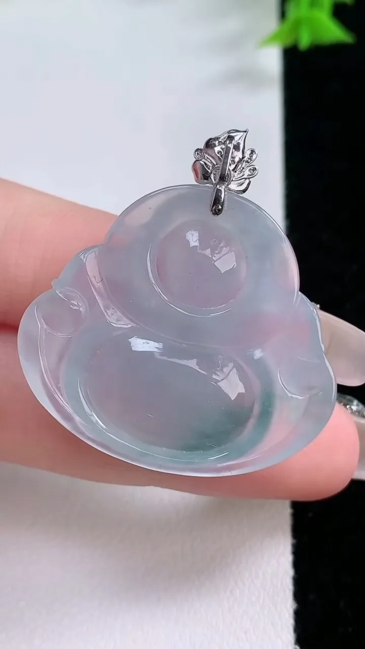 天然A货翡翠种飘花佛公吊坠，尺寸30-33.7-6.2，重量:9.76g
1月27日