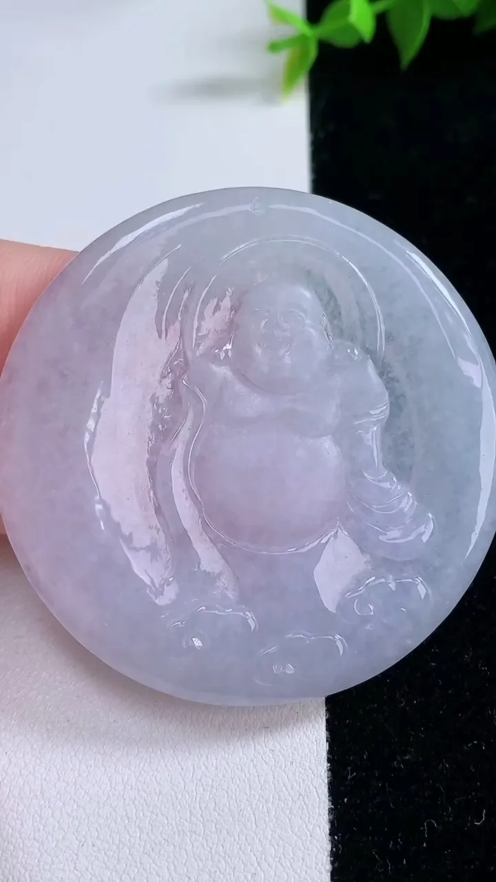 天然A货翡翠紫罗兰逍遥佛吊坠，尺寸54-4.4，重量:30.08g
1月28日