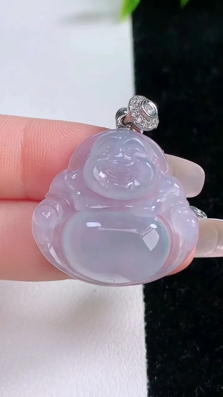 天然A货翡翠18K金紫罗兰佛公吊坠，尺寸27.2-28.8-5.6，重量:7.24g
1月29日