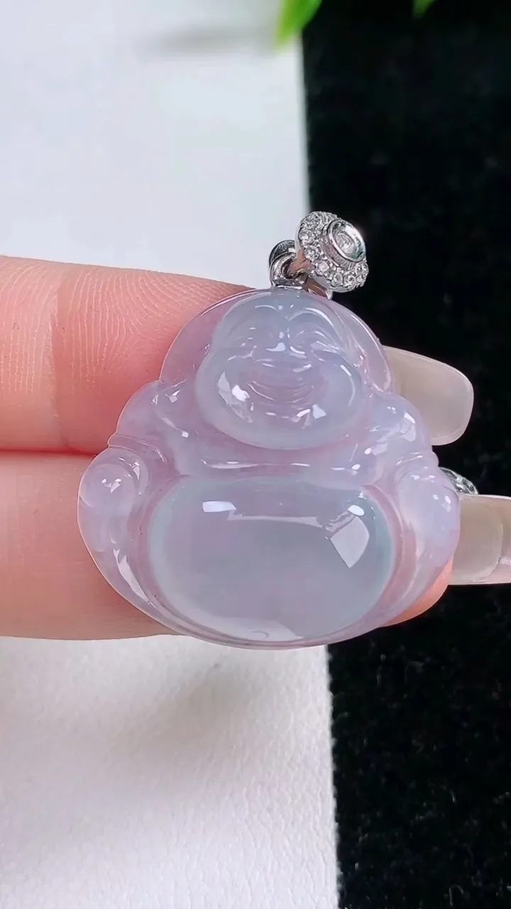 天然A货翡翠18K金紫罗兰佛公吊坠，尺寸27.2-28.8-5.6，重量:7.24g
1月29日