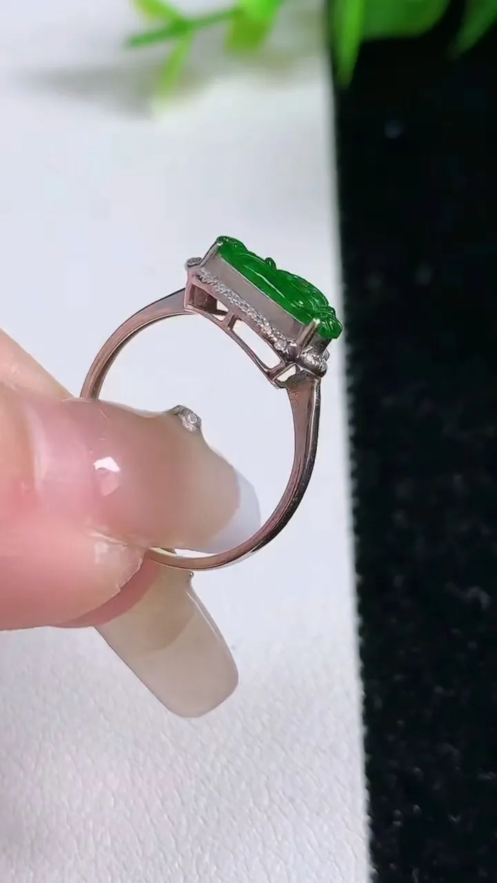 天然A货翡翠佛公戒指，尺寸17-9.2-12.2-4.6，重:1.55g2026年1月29日
工厂直销收藏佳品,种好水足，色泽均匀，有种有色，上手高大气！