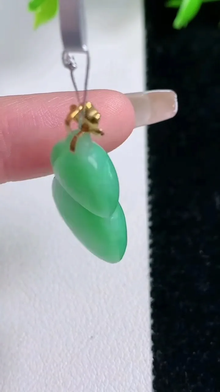 天然A货翡翠葫芦吊坠，尺寸26-15-5.9，重量:4.82g
1月30日