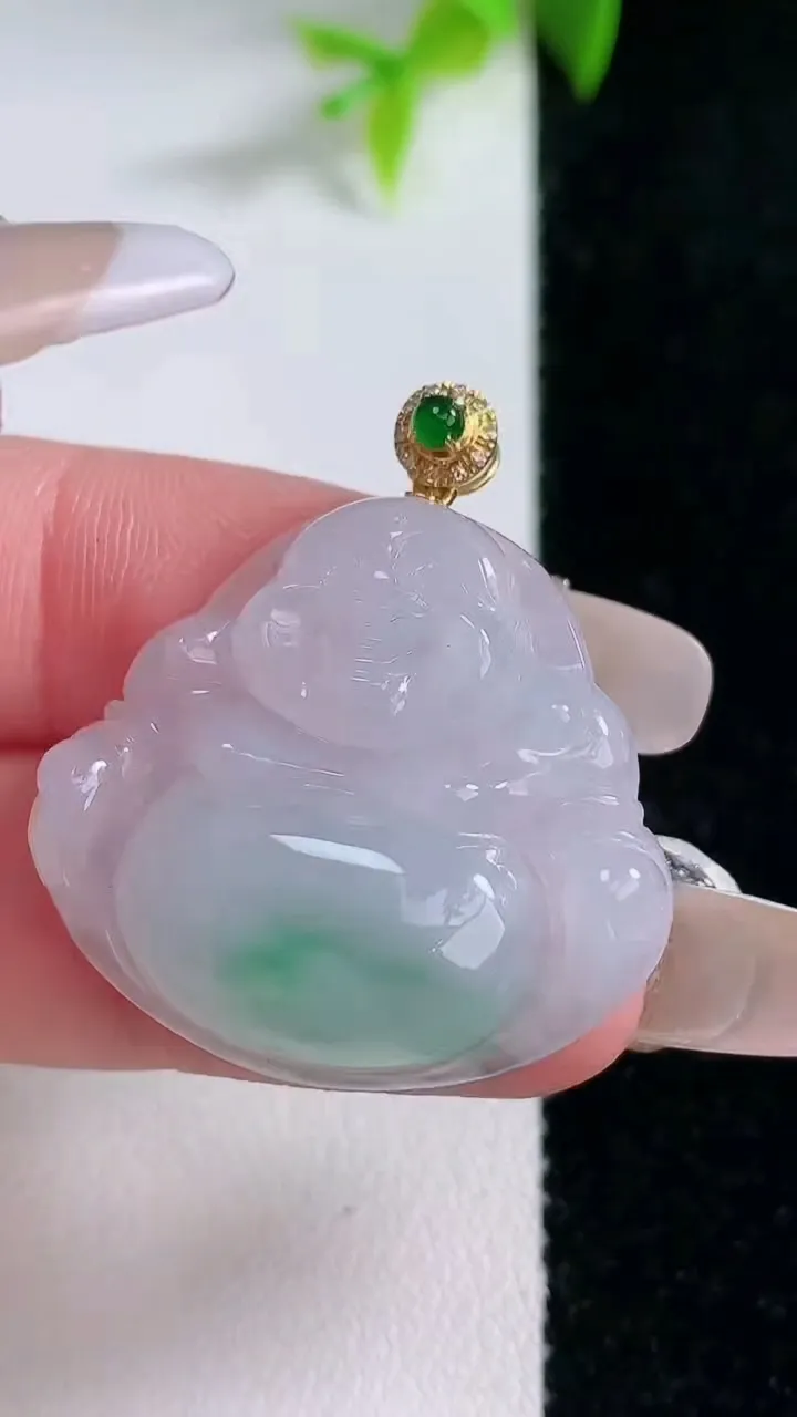 天然A货翡翠佛公吊坠，尺寸26.8-29.8-6，重量:7.71g
1月30日