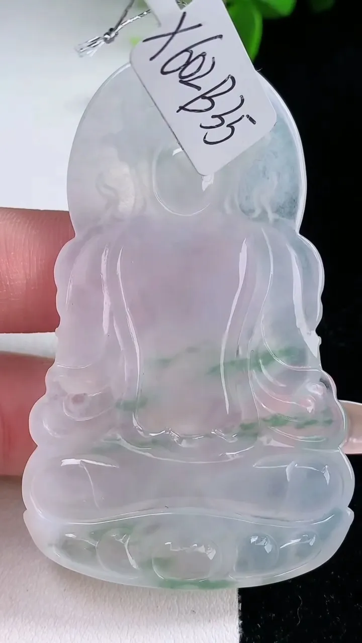 天然A货翡翠冰种飘花度母观音吊坠，尺寸66.5-40.3-5.7，重量:27.39g
1月30日