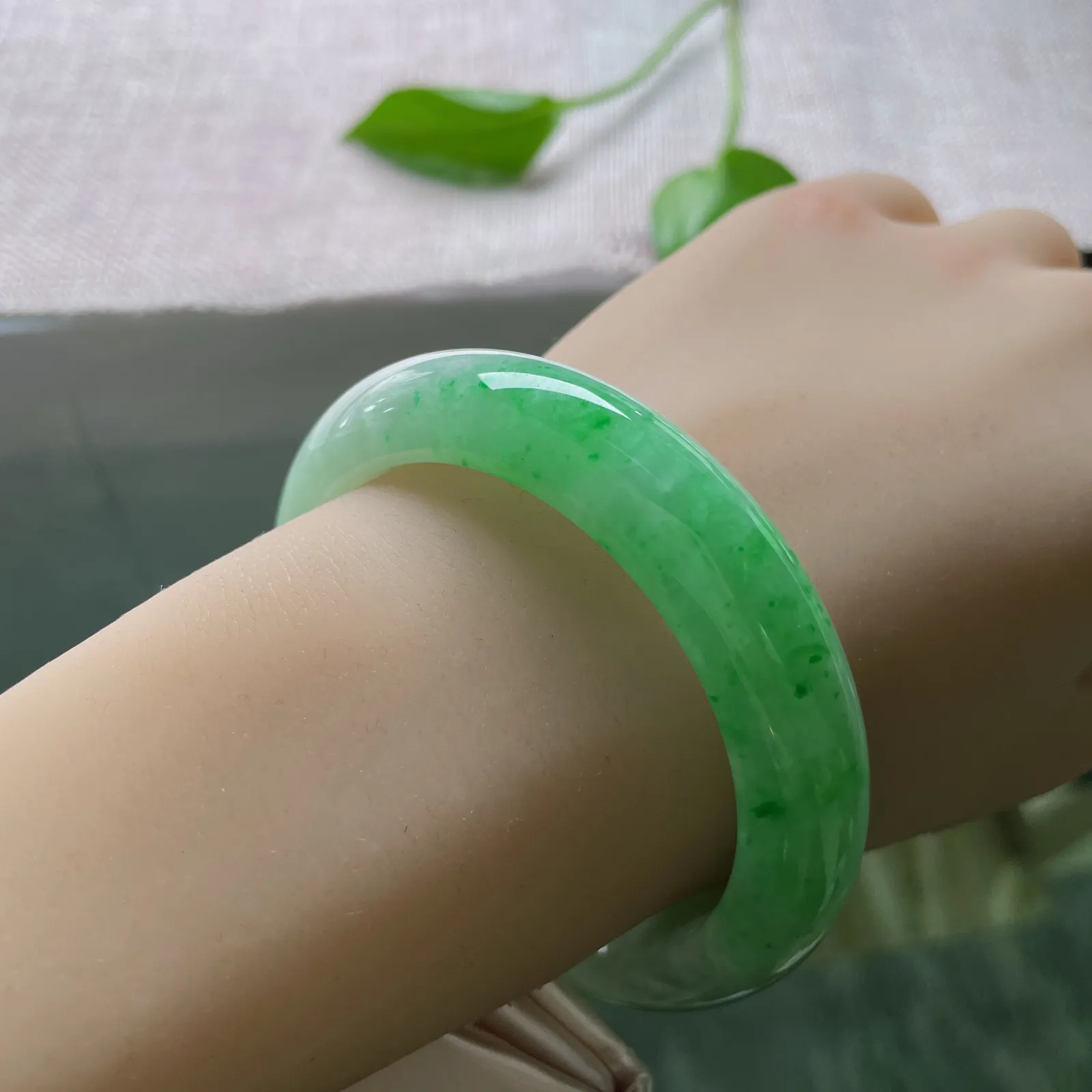 私人专拍
53.9/12.8/8.8，绿底正圈，种老，绿底含章藏秀色，温润凝光映芳华。完美。