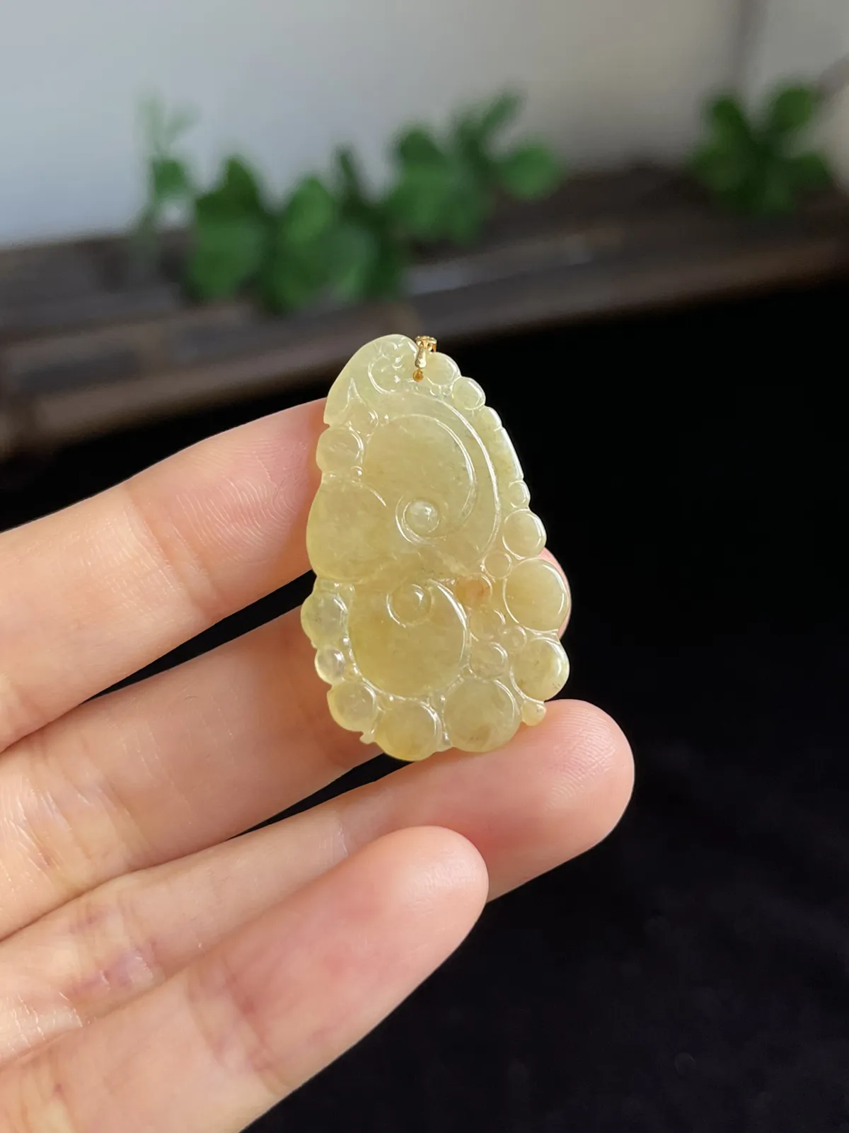 翡翠如意，印记：G18K