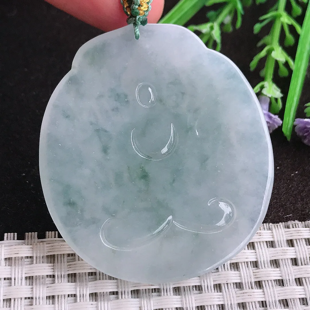 实拍A货翡翠51.2/46.5/5.3老坑冰胶果冻冰晴千手观音吊坠翡翠挂件