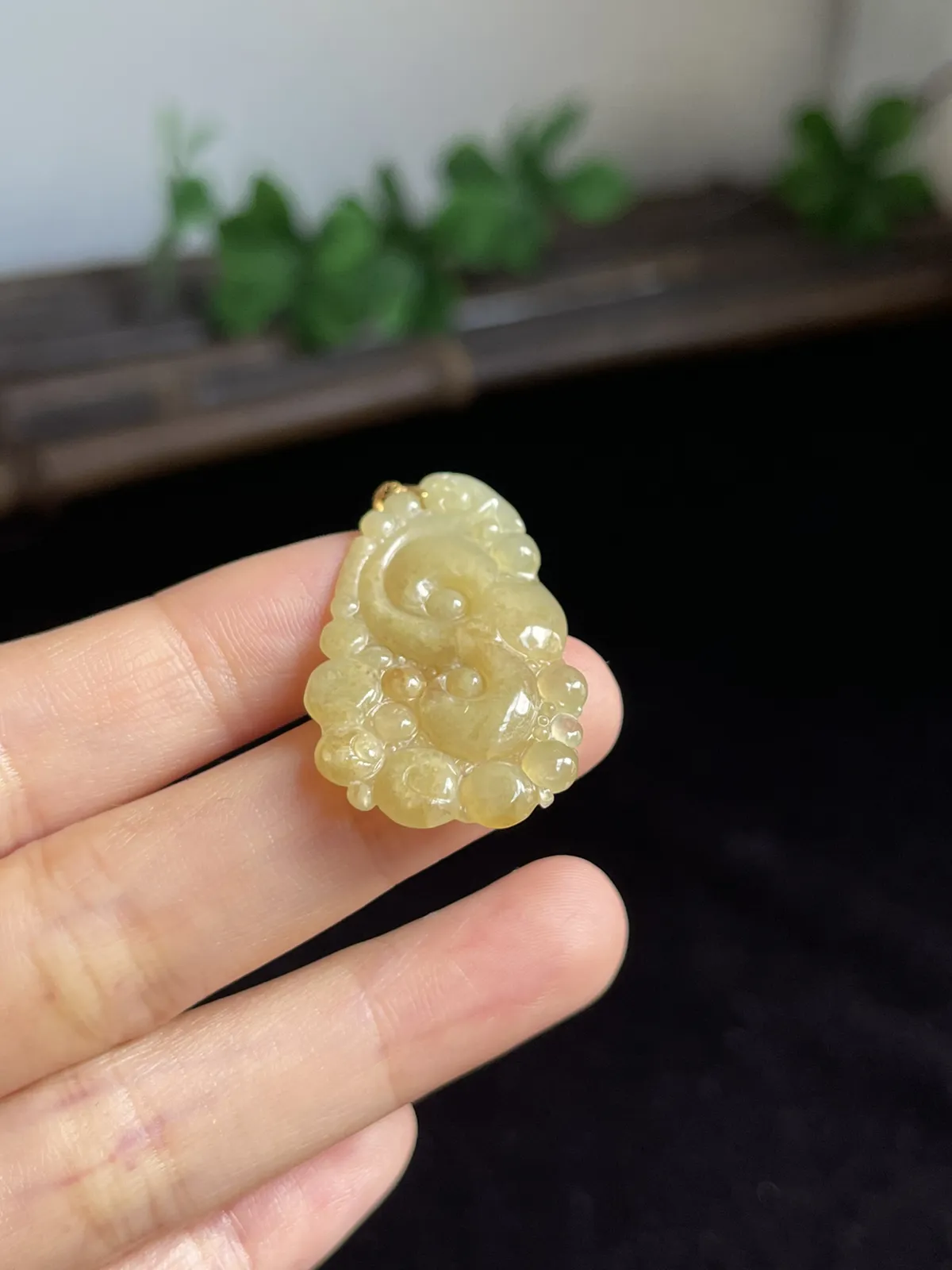 翡翠如意，印记：G18K