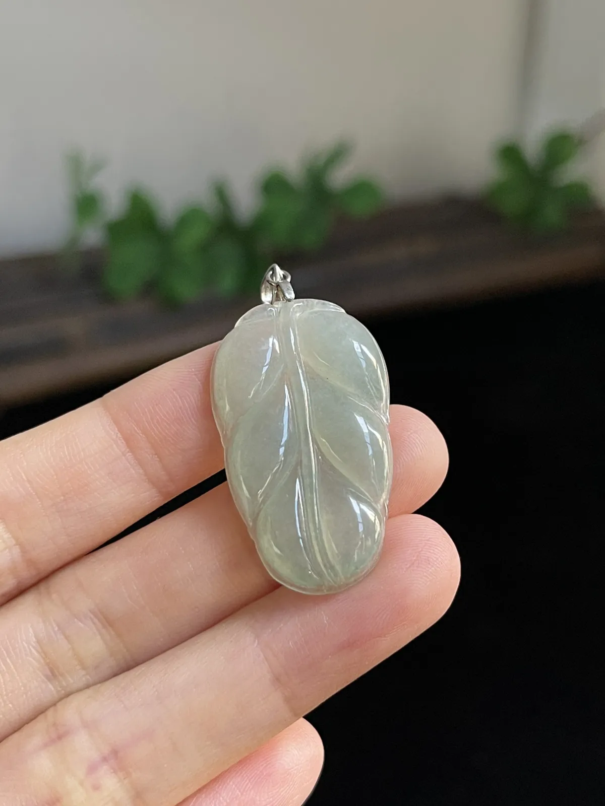 翡翠叶子，印记：S925