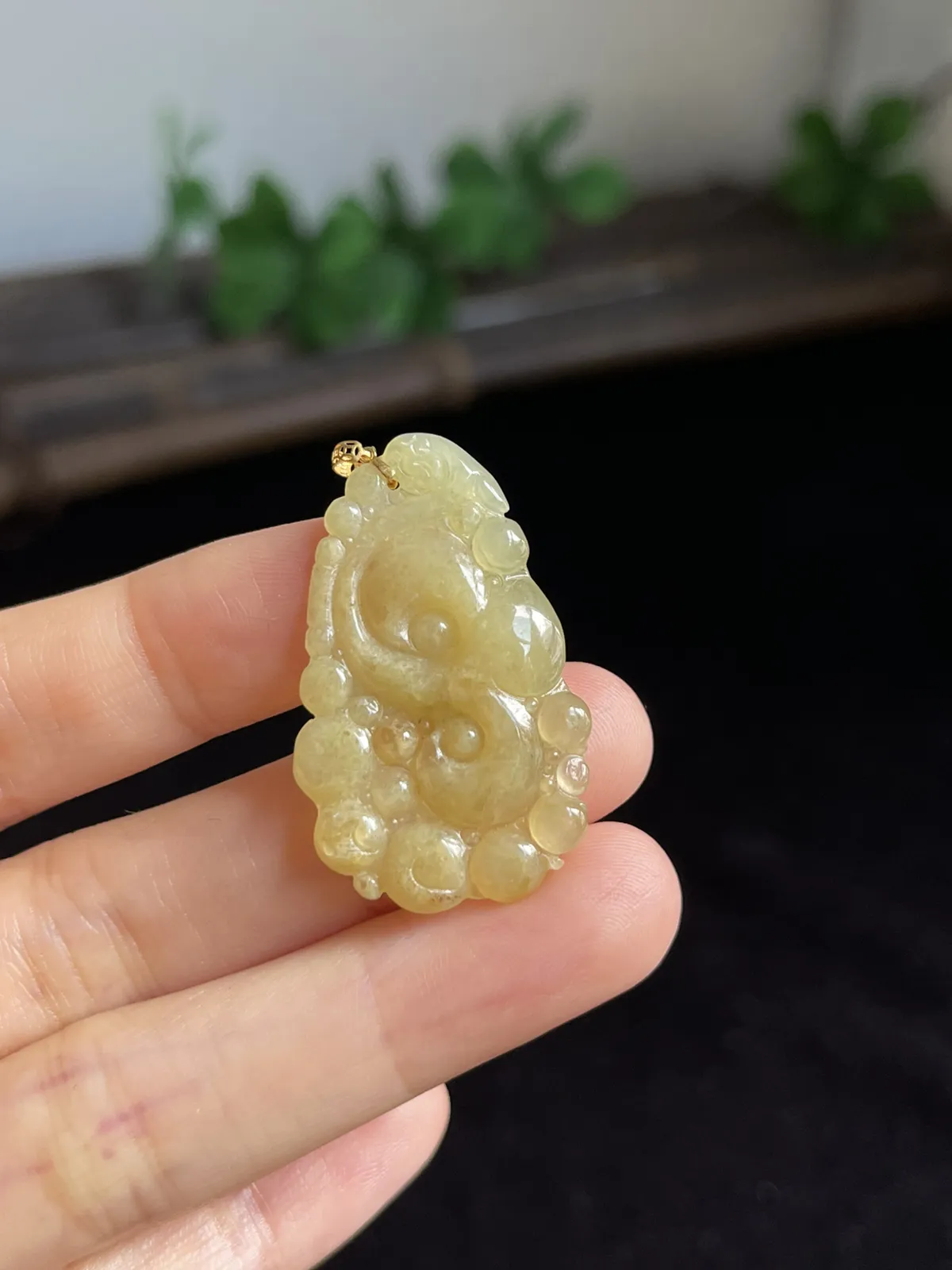 翡翠如意，印记：G18K