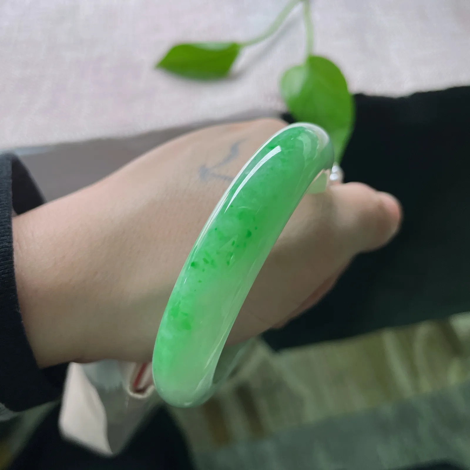 私人专拍
53.9/12.8/8.8，绿底正圈，种老，绿底含章藏秀色，温润凝光映芳华。完美。