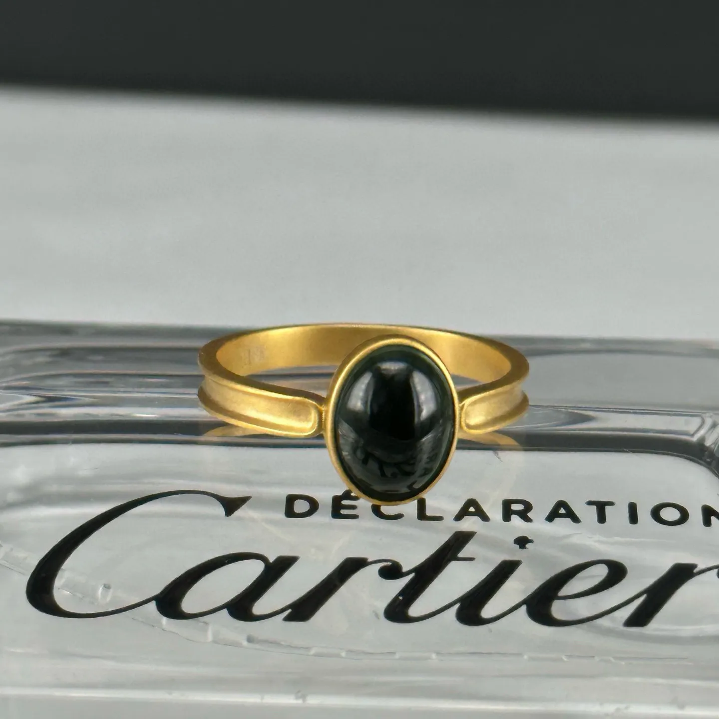 精品18k墨翠素圈戒指 种好色正 重金豪镶 打灯通透 油性十足 尺寸10.9