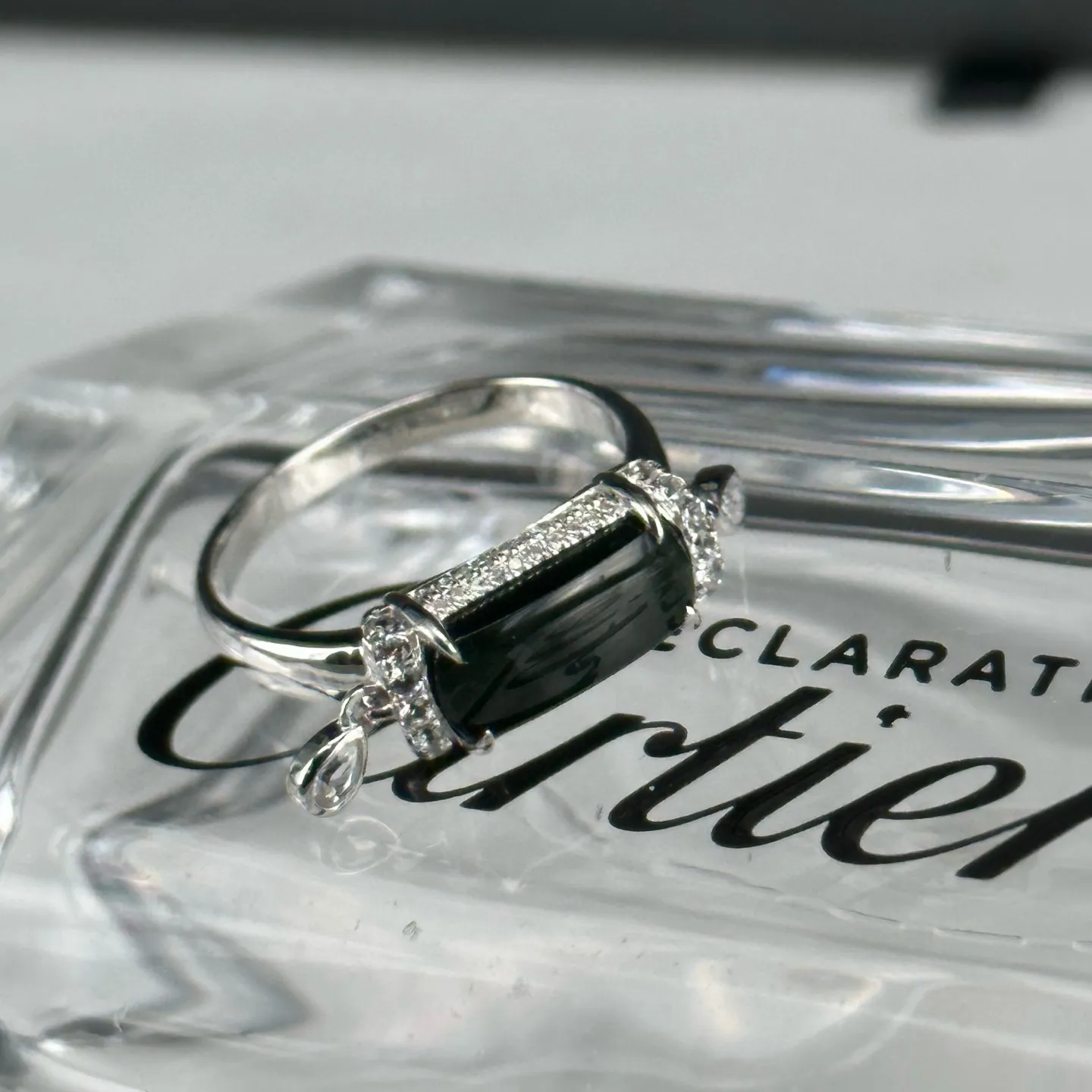 精品18k墨翠马鞍女戒 种好色正 重金豪镶 精致百搭 尺寸11.2