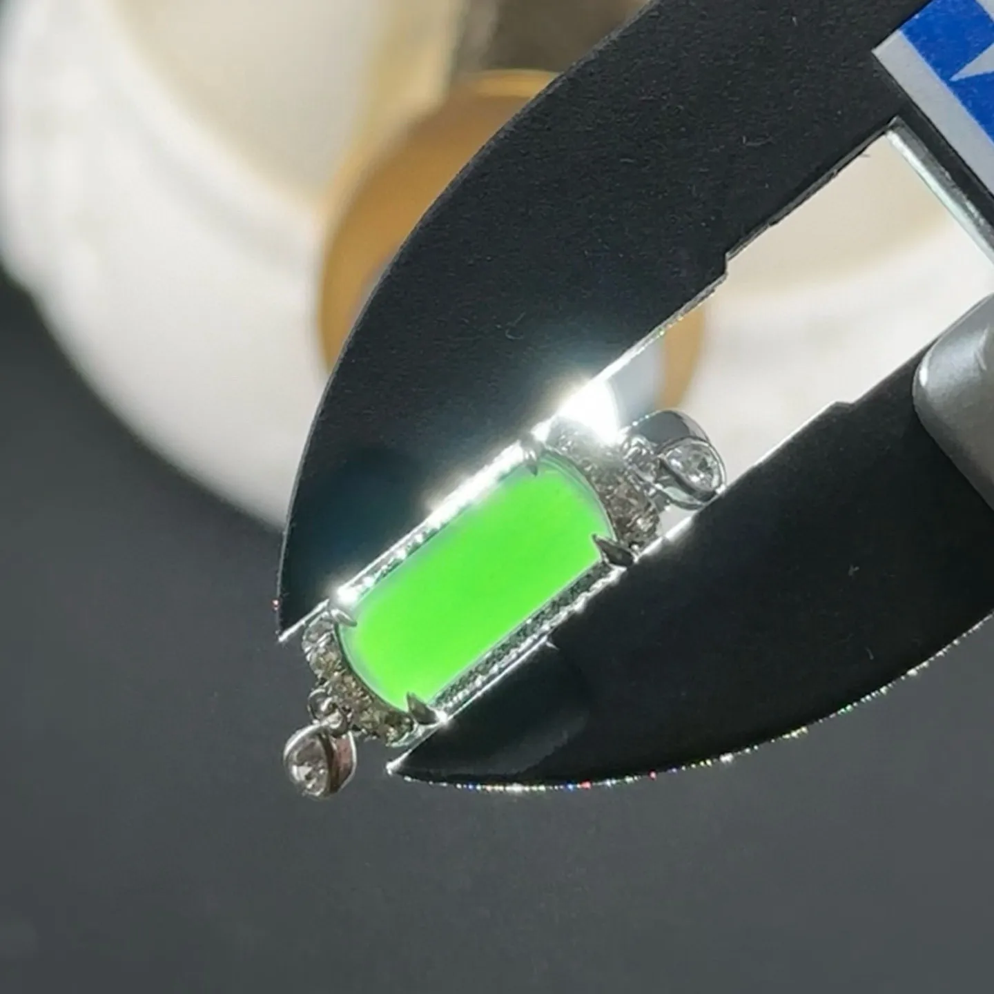 精品18k墨翠马鞍女戒 种好色正 重金豪镶 精致百搭 尺寸11.2