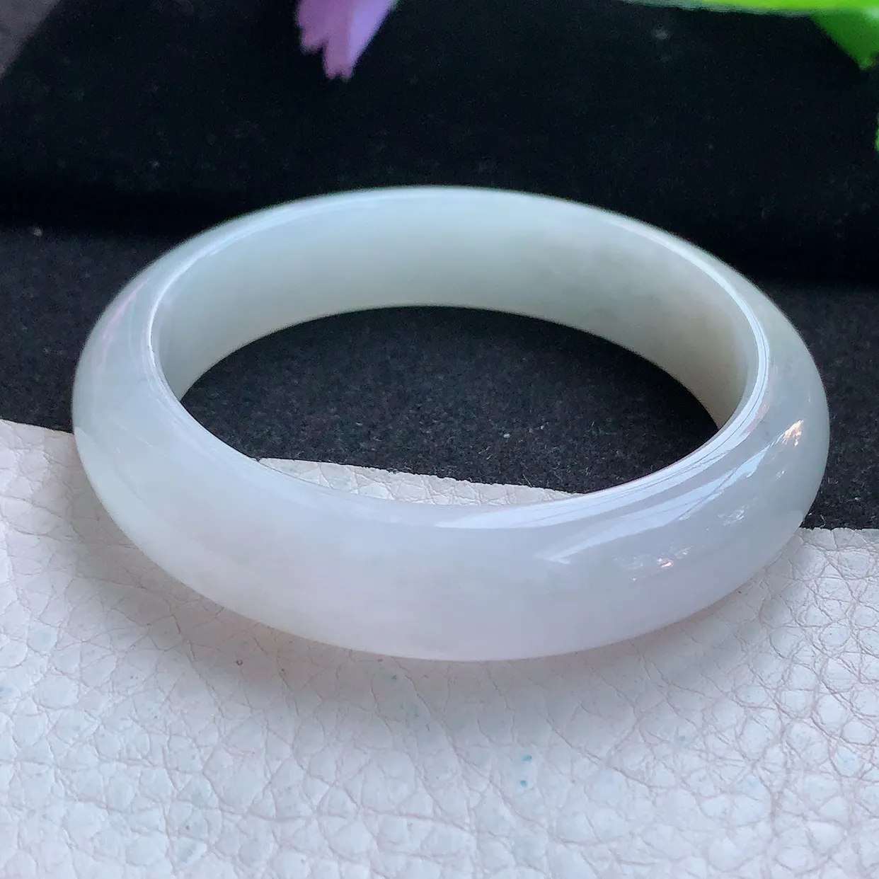 ll小圈口52.5*13*8平安镯 天然翡翠A货玉手镯招财纯美宽边玉手环