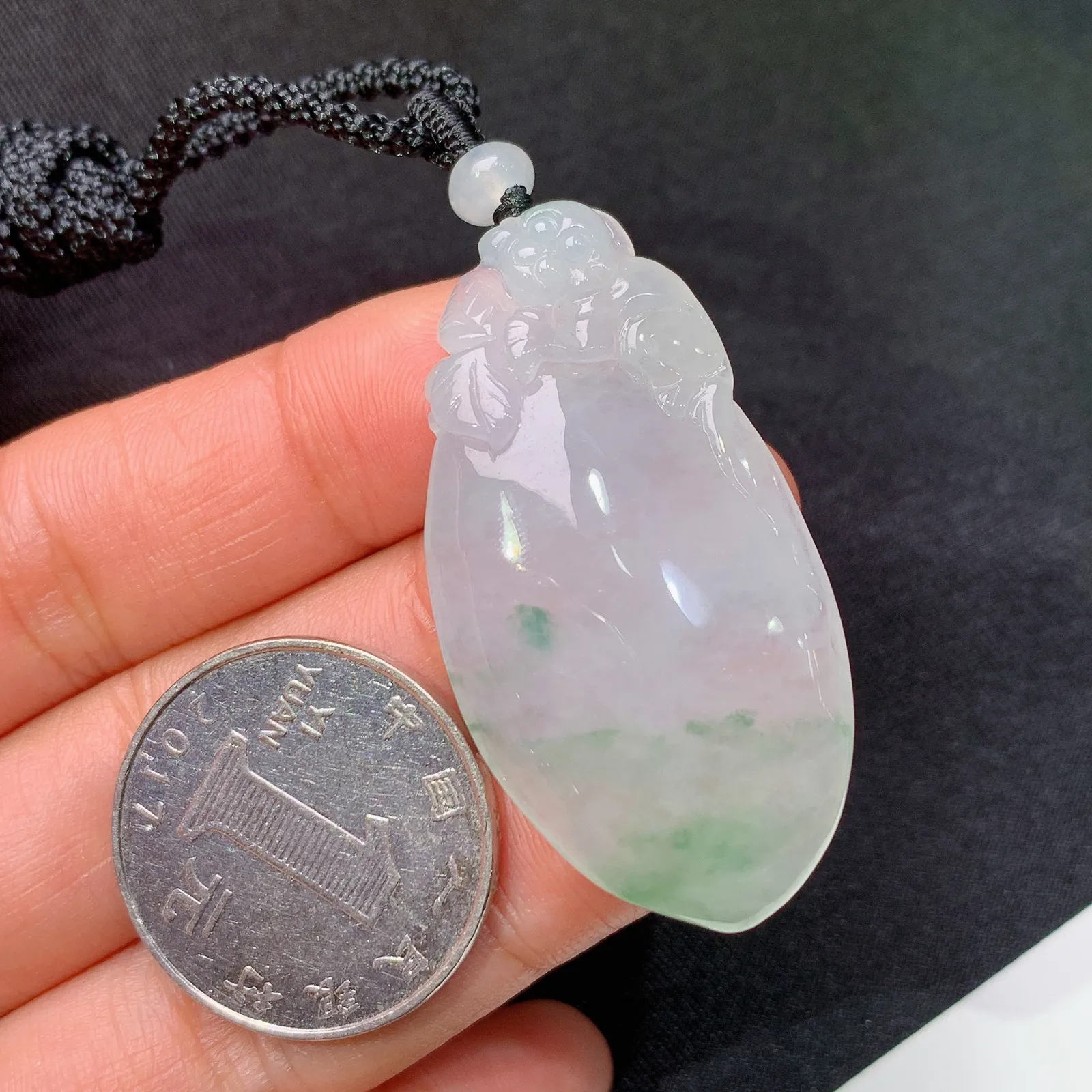 冰飘花福瓜，冰冰润润，玉质细腻，种水足，Nz 尺寸44.3*22.6*6.9