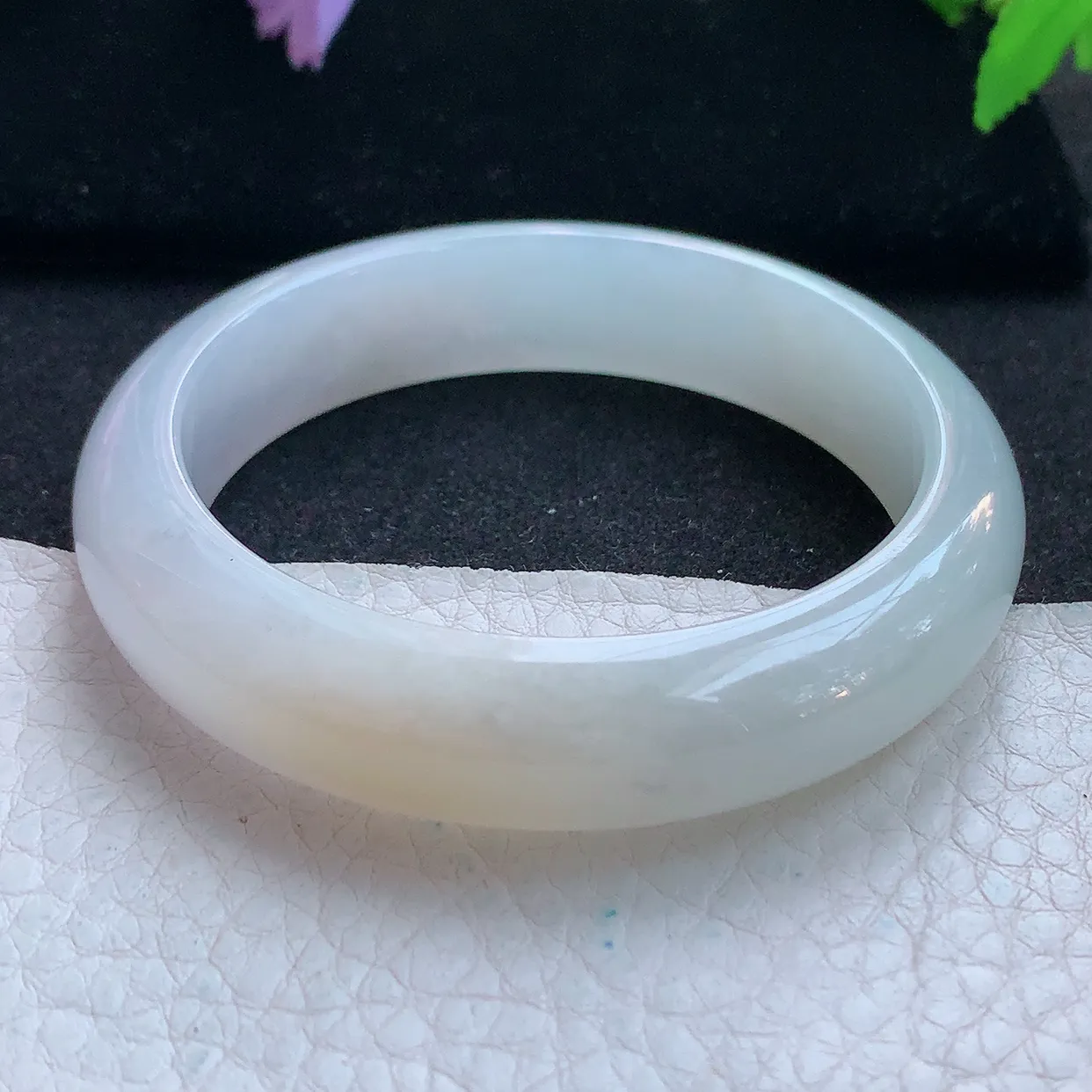 ll小圈口52.5*13*8平安镯 天然翡翠A货玉手镯招财纯美宽边玉手环