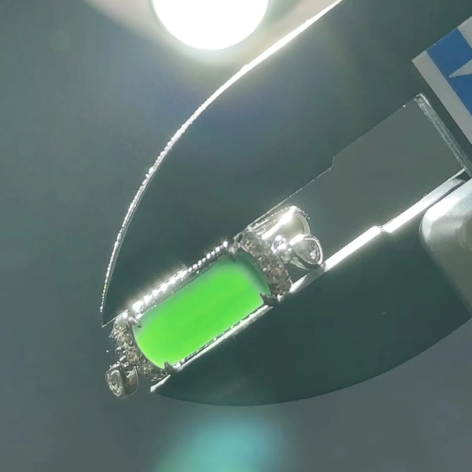 精品18k墨翠马鞍女戒 种好色正 重金豪镶 精致百搭 尺寸11.2