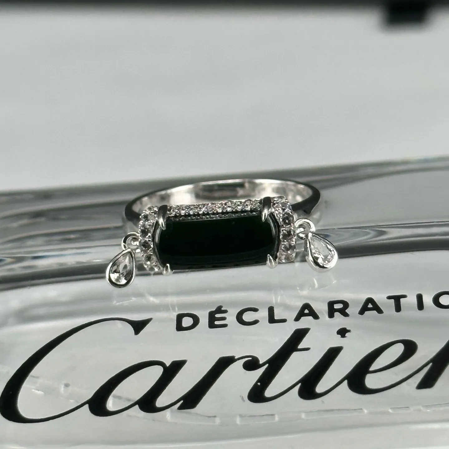 精品18k墨翠马鞍女戒 种好色正 重金豪镶 精致百搭 尺寸11.2