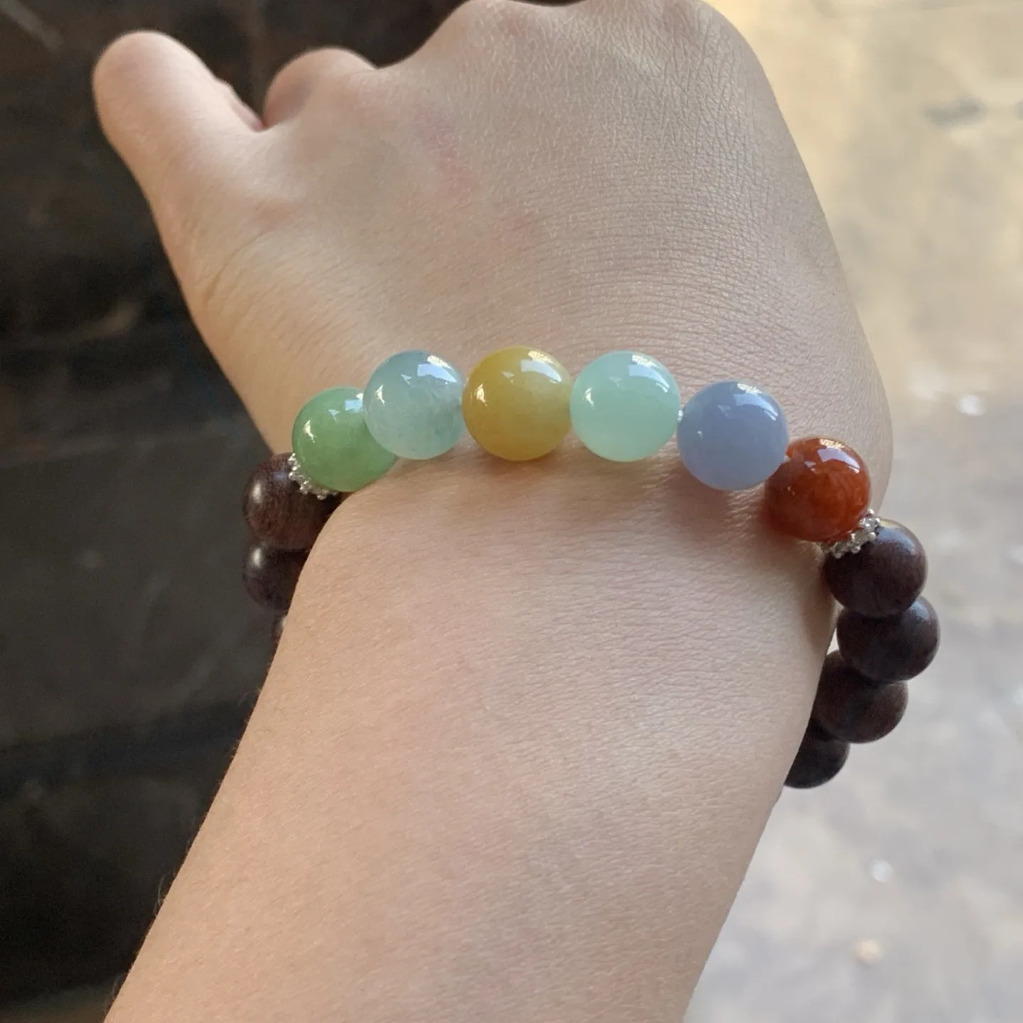 多彩大颗手串^_^鲜艳