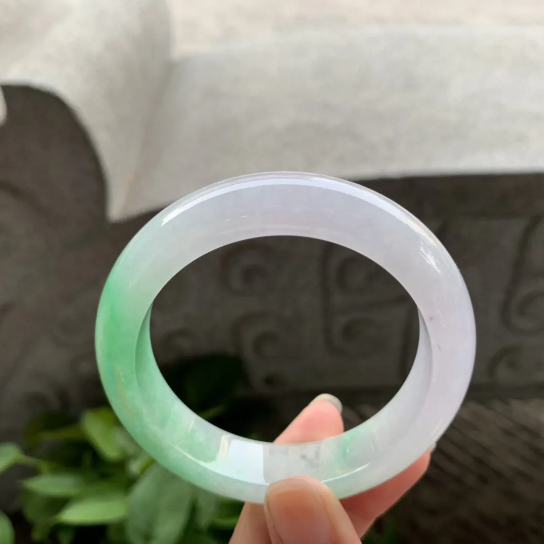 小圈口 53.6-13.4-9.2【飘阳绿正圈手镯】正圈53 54可戴