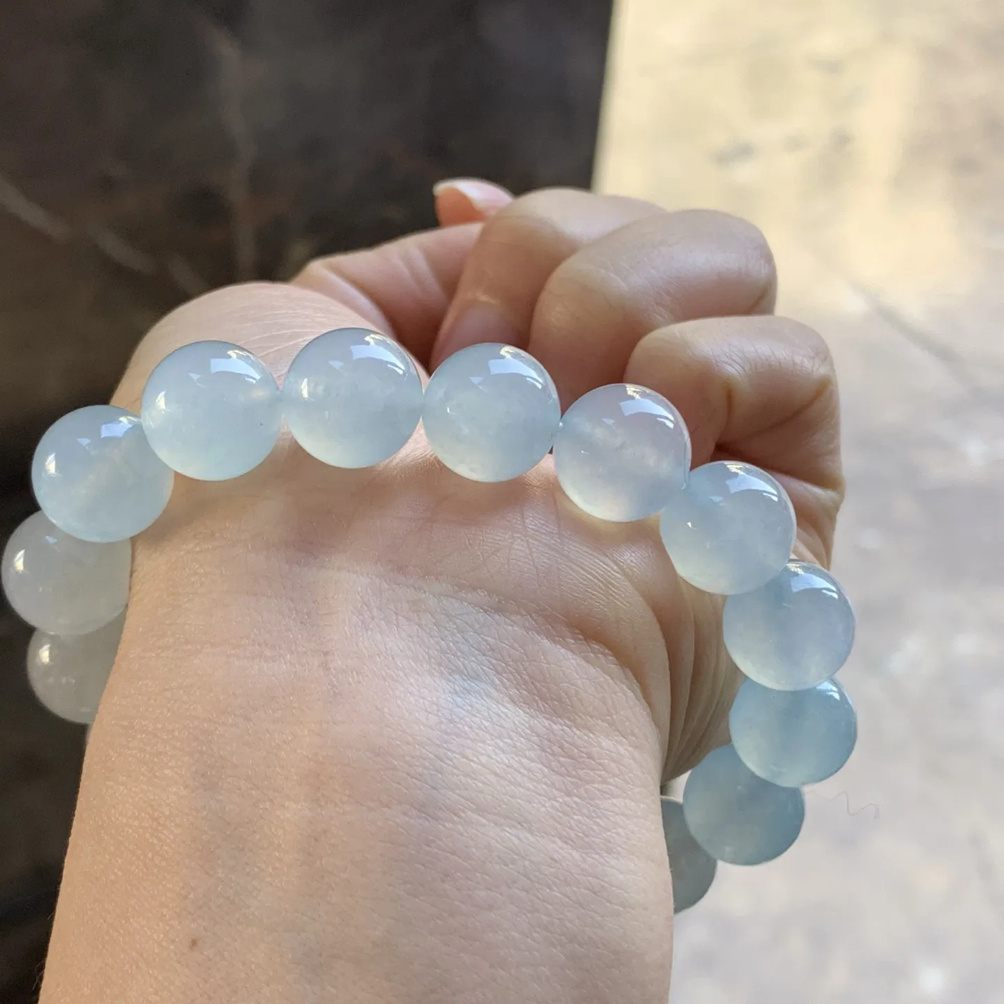 冰种手串^_^清新冰透