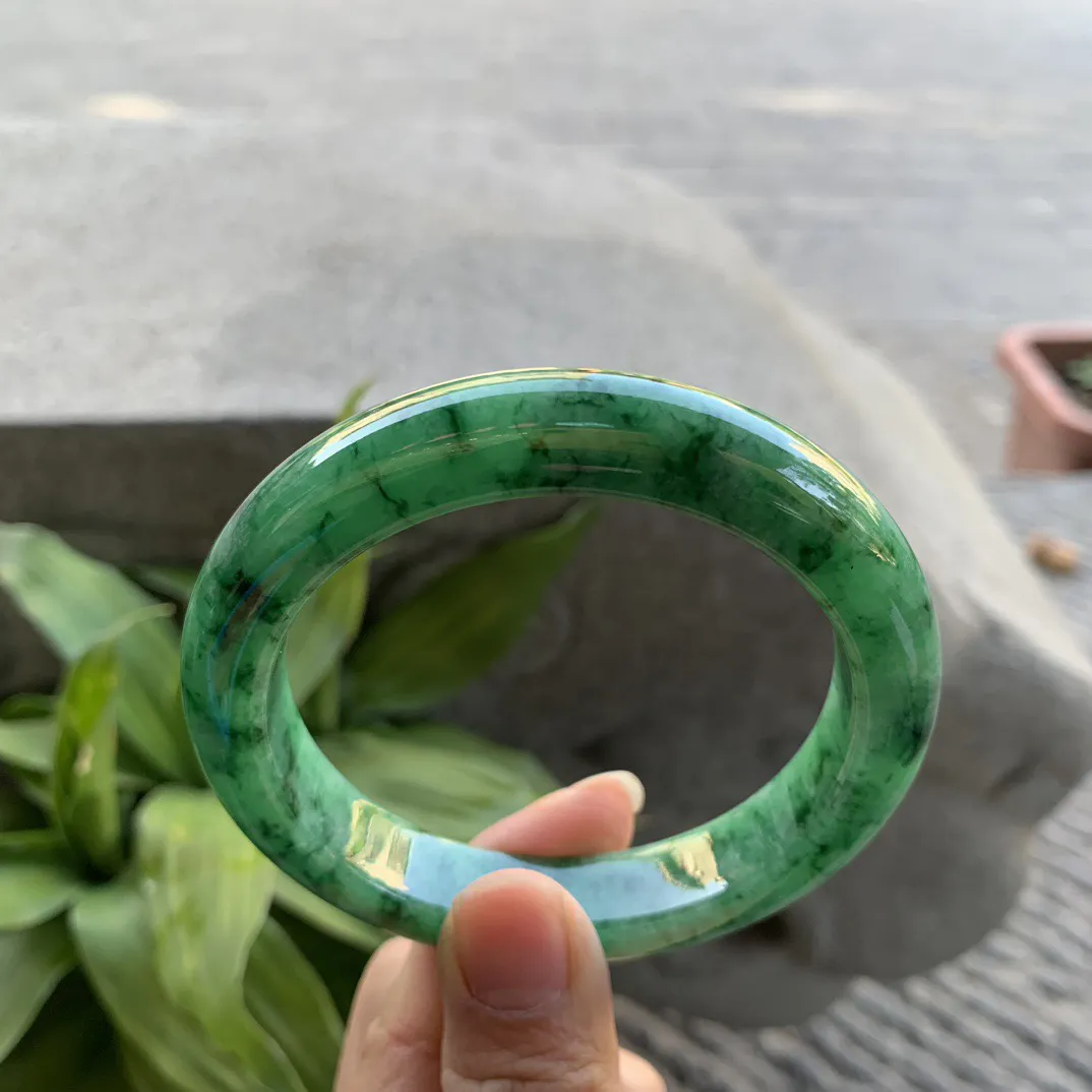 大圈口59.6-11.9-9.9 【满辣绿正圈手镯】正圈59 60可戴