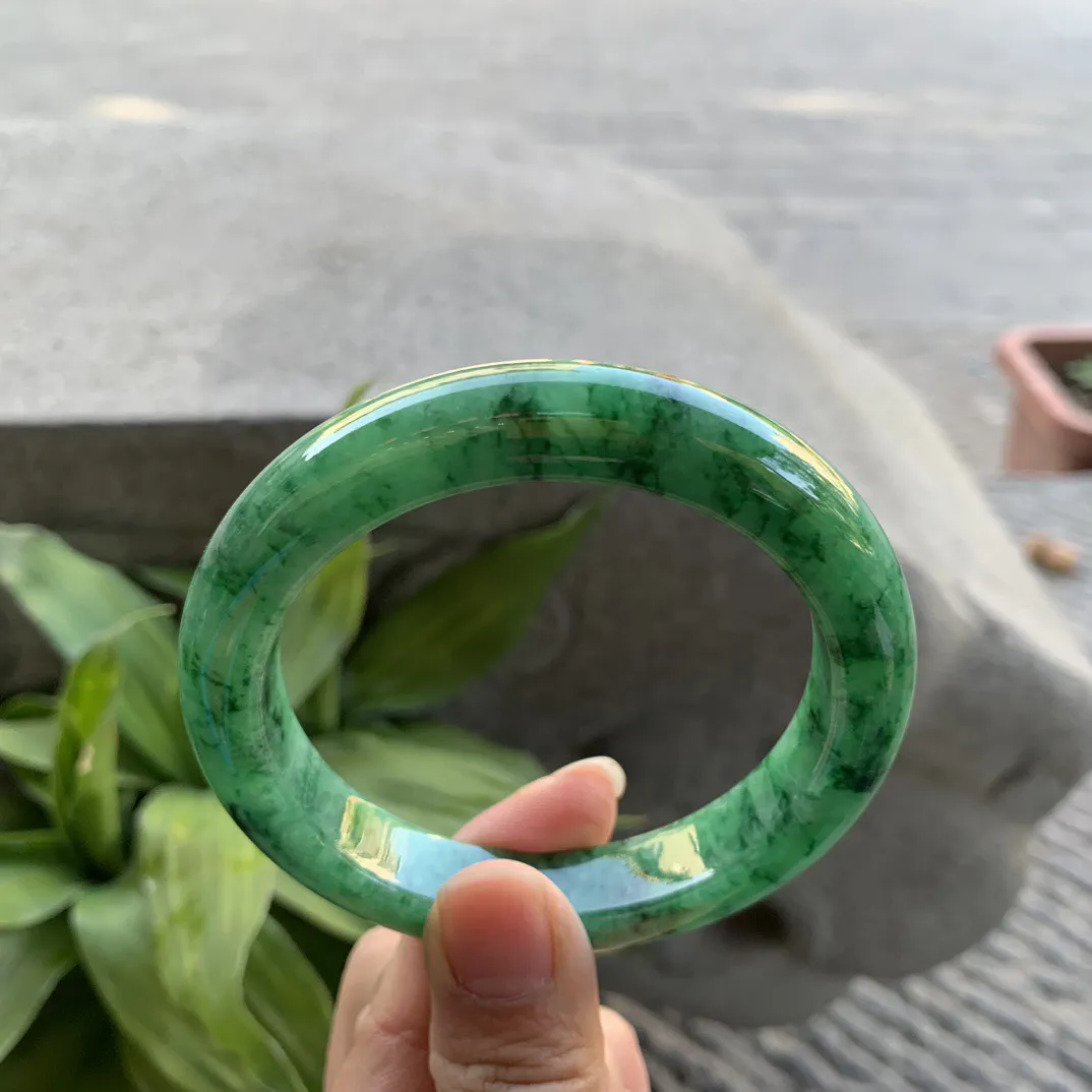大圈口59.6-11.9-9.9 【满辣绿正圈手镯】正圈59 60可戴