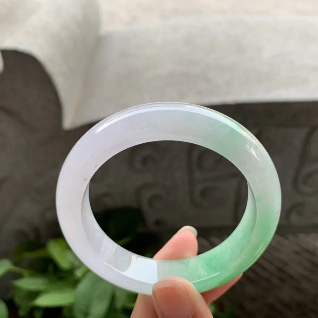 小圈口 53.6-13.4-9.2【飘阳绿正圈手镯】正圈53 54可戴