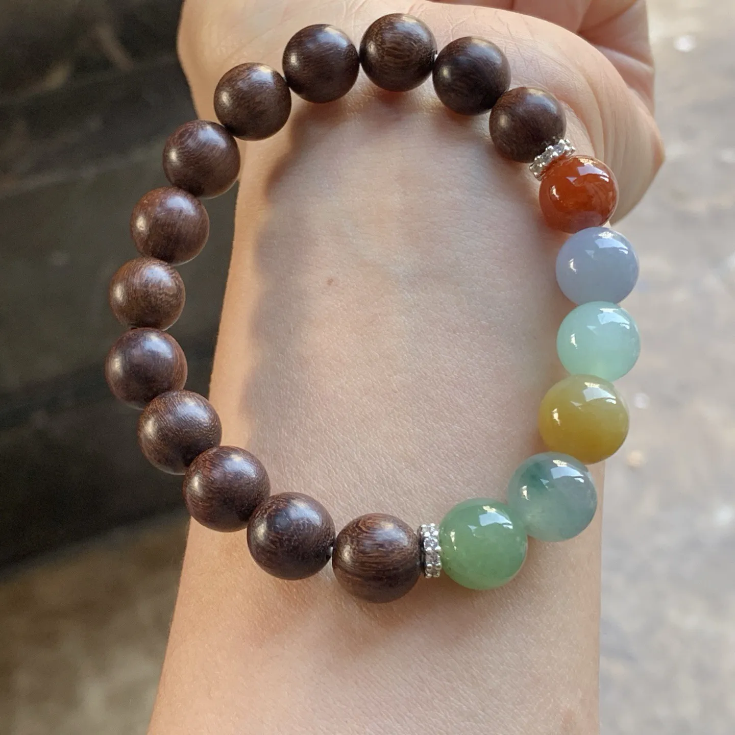 多彩大颗手串^_^鲜艳