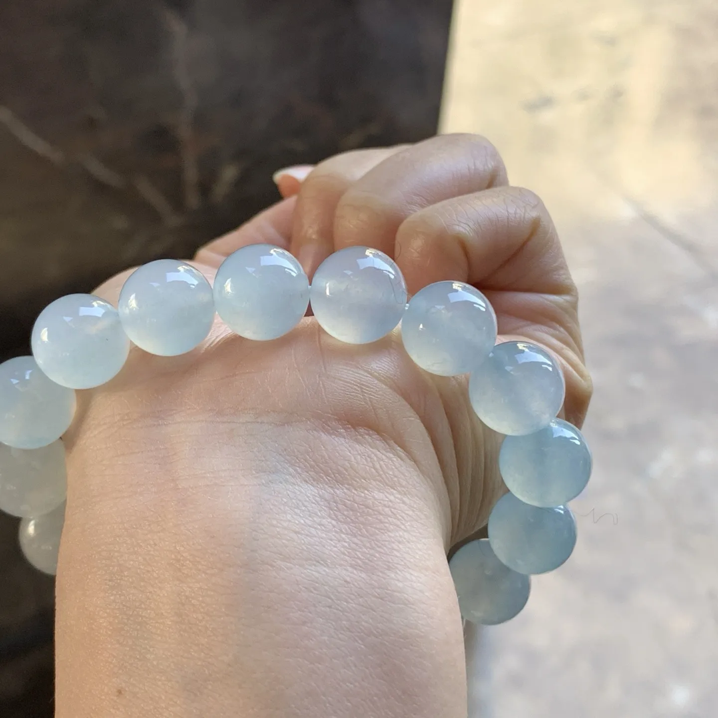 冰种手串^_^清新冰透