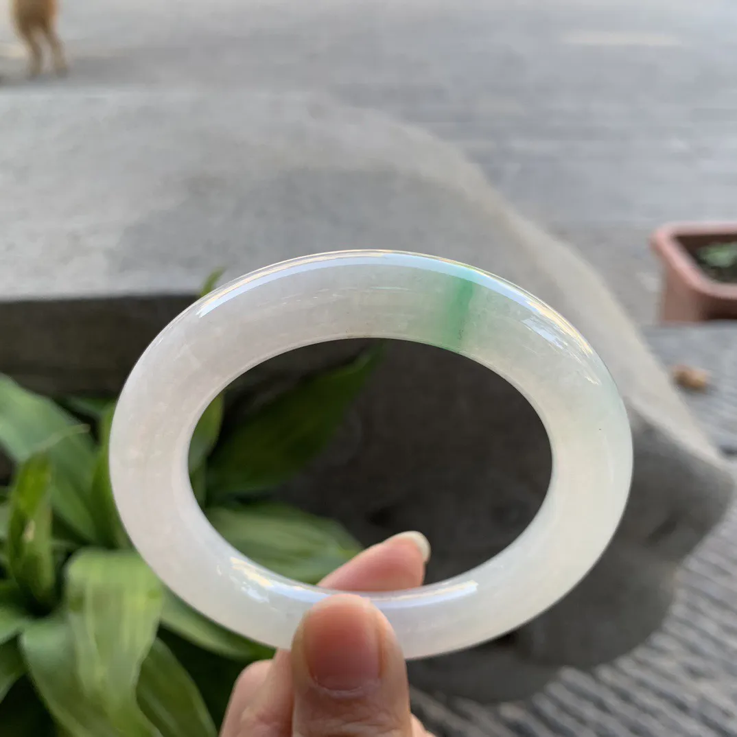 圈口 57-11.6【冰飘绿圆条手镯】圆条57 58可戴