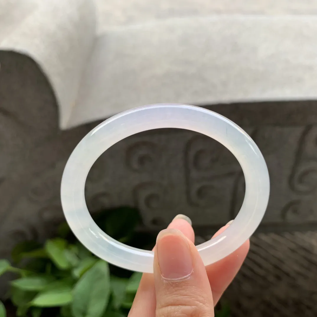 小圈口 53.3-45.8-7.1【冰种白贵妃圆条手镯】贵妃53 54可戴