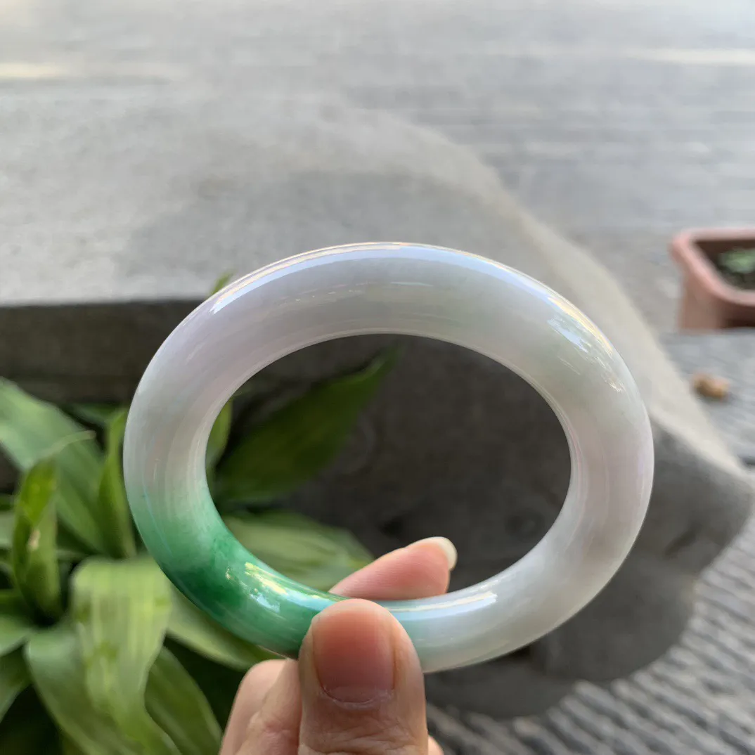 圈口 54.5-11.9【飘辣绿圆条手镯】圆条54 55可戴