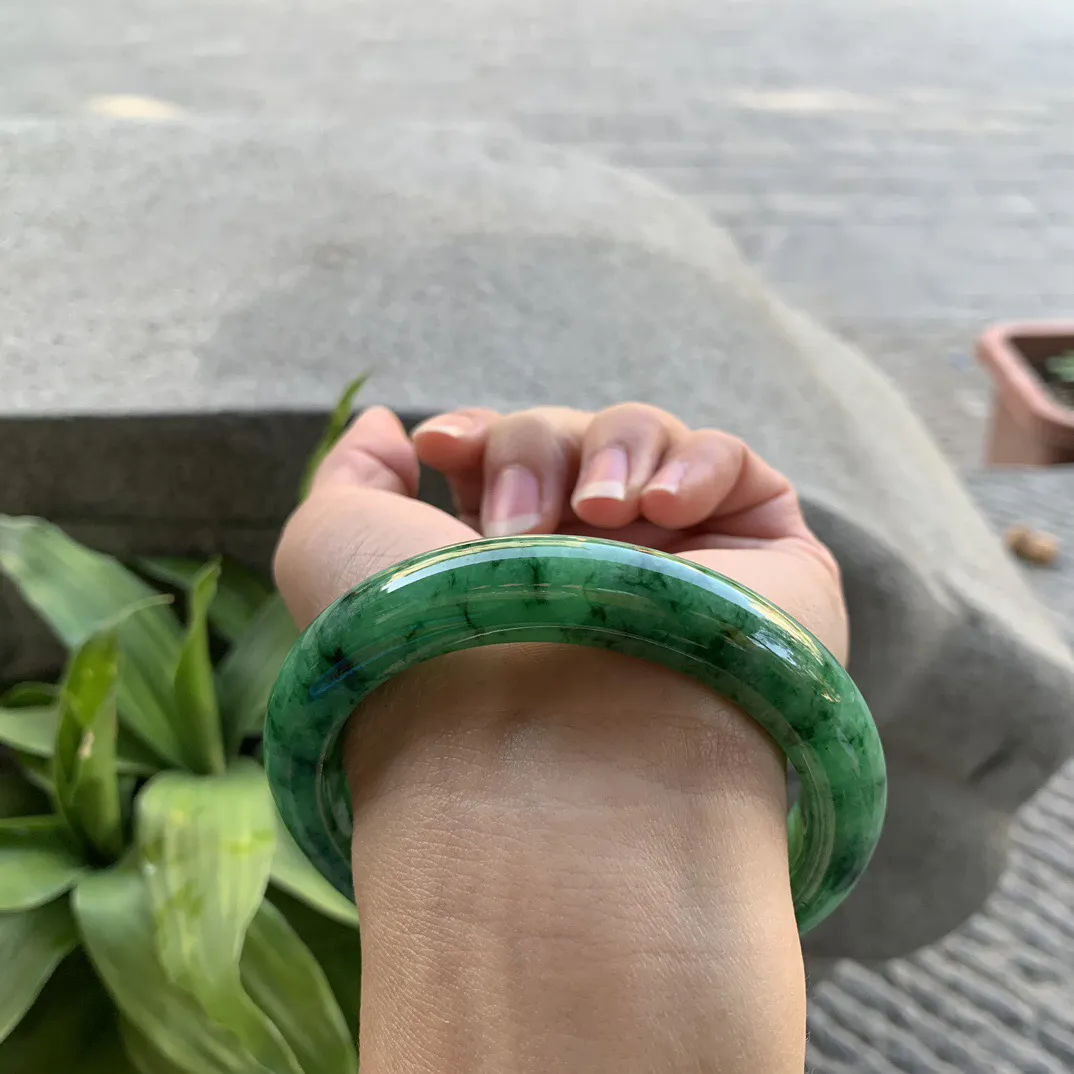 大圈口59.6-11.9-9.9 【满辣绿正圈手镯】正圈59 60可戴