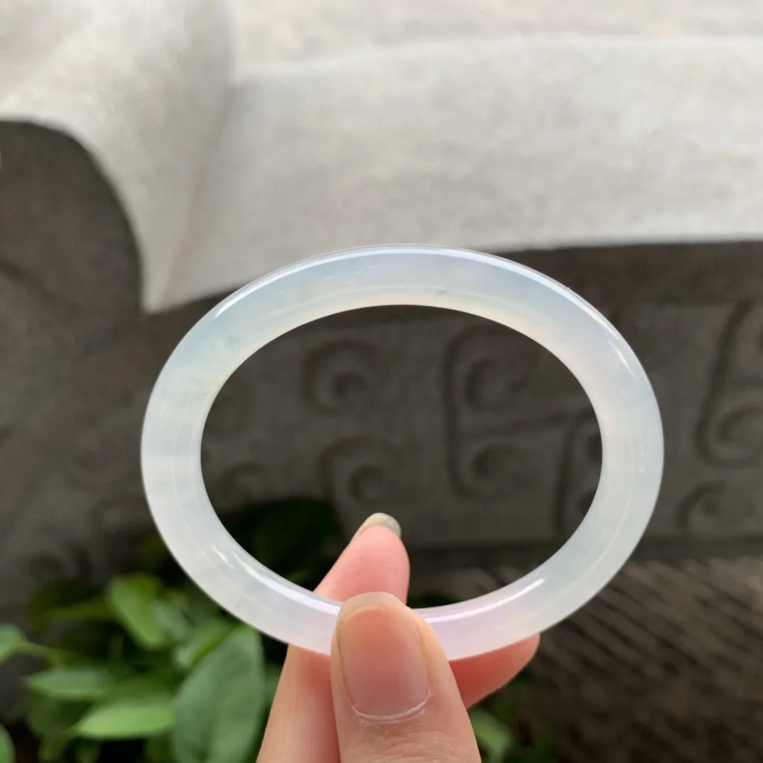 小圈口 53.3-45.8-7.1【冰种白贵妃圆条手镯】贵妃53 54可戴