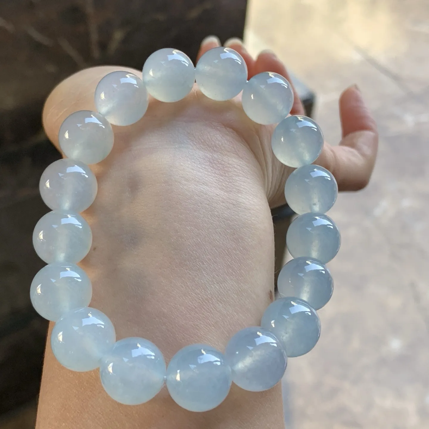 冰种手串^_^清新冰透