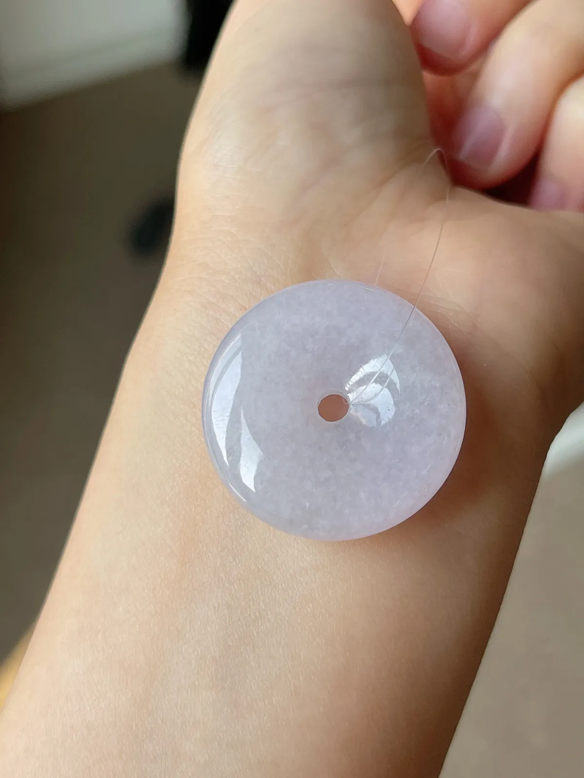 翡翠冰糯种白色平安扣